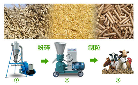秸稈飼料顆粒機做牛羊飼料加工過(guò)程